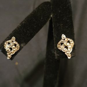 Vintage sterling silver marcasite earrings